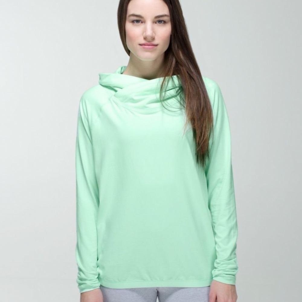 Lululemon Healthy Heart Pullover Cowl Neck Top 8 Fresh Teal